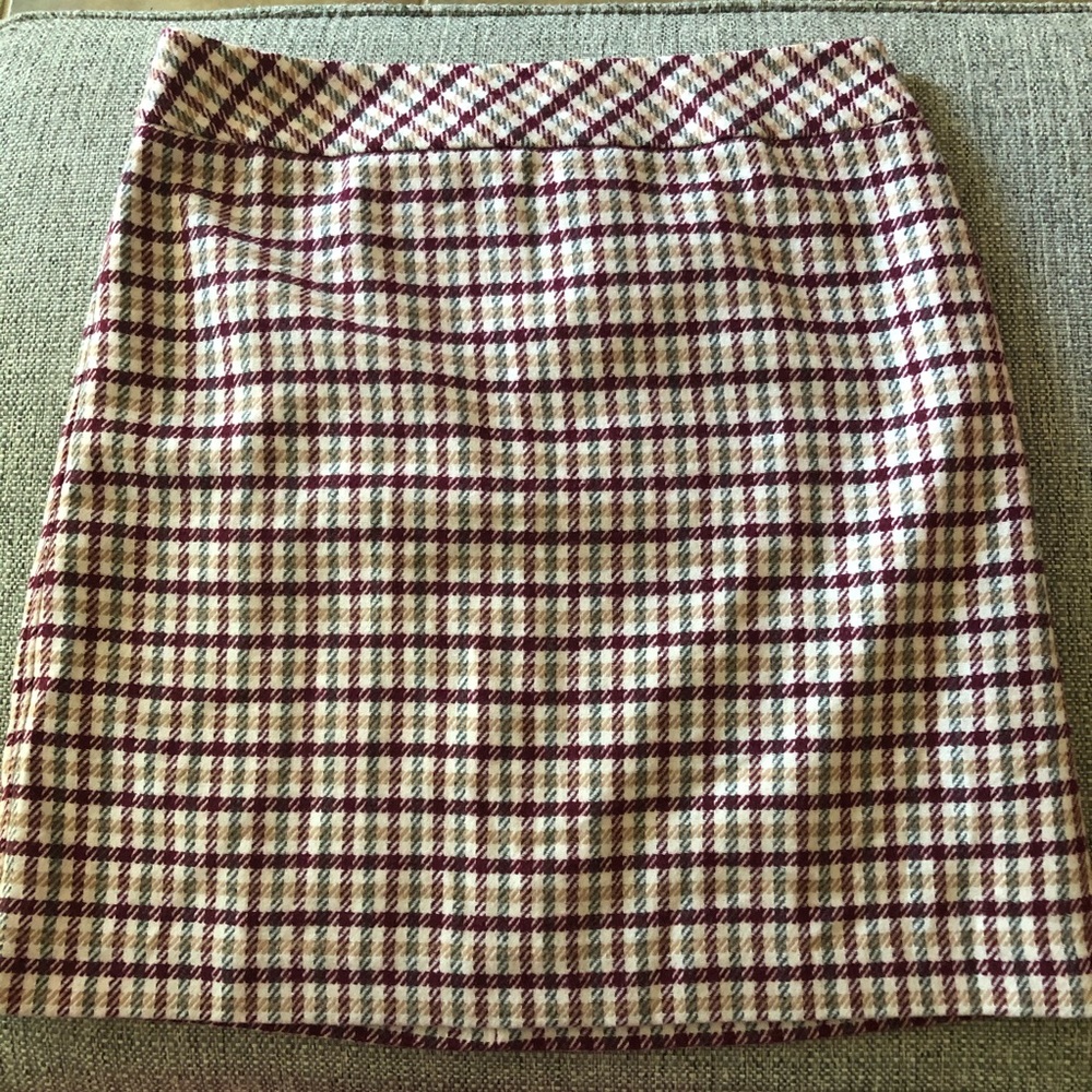 Talbots A-line Wool Blend Plaid Skirt 14 Petite